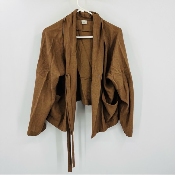 Crea Concepts Linen Blend Open Front Jacket Small - Picture 1 of 9